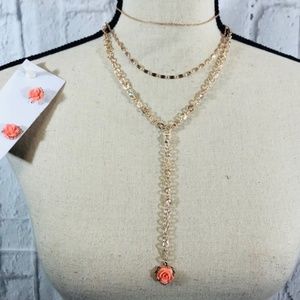 Set of Vintage Earrings, Necklaces Rose Gold w/BOX